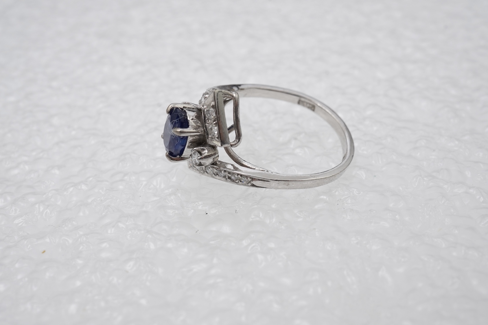 A sapphire and diamond ring